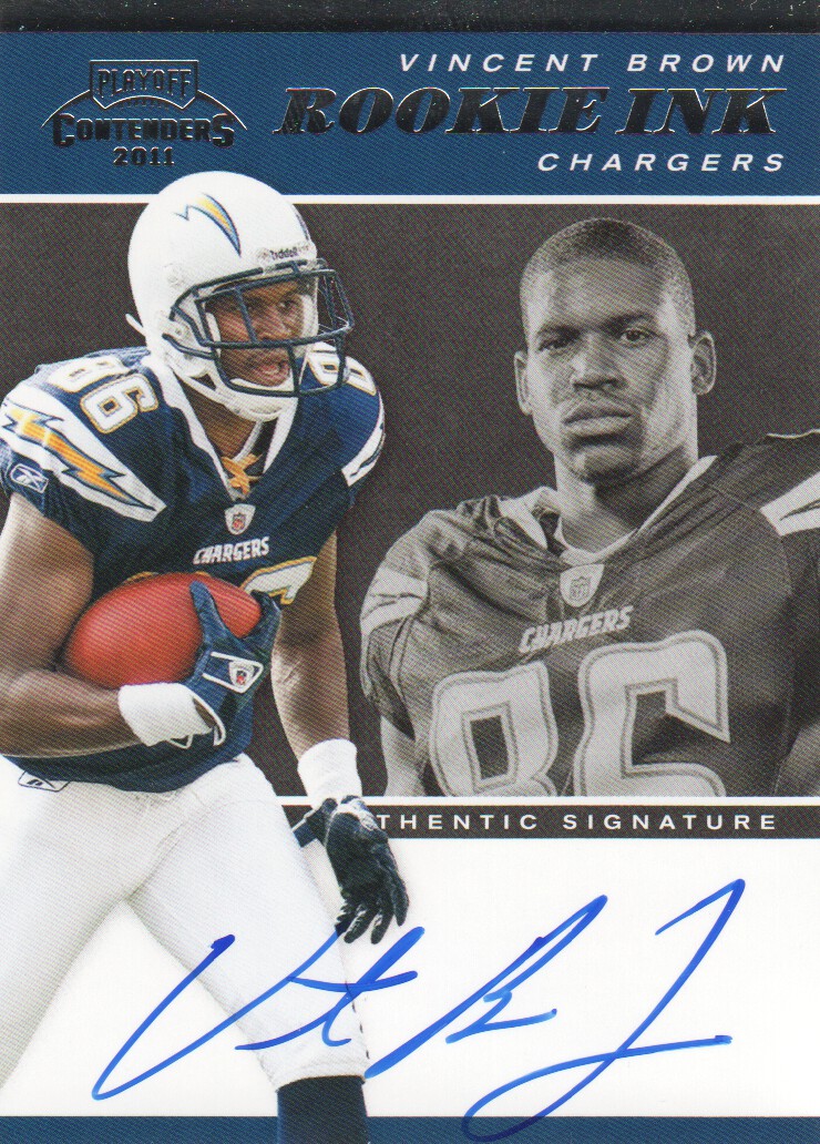 2011 Playoff Contenders Rookie Ink #15 Vincent Brown/100*