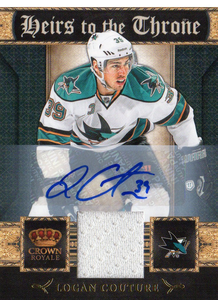 2011-12 Crown Royale Heirs To The Throne Materials Autographs #3 Logan Couture/100