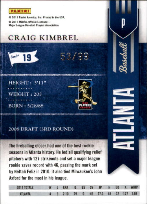 2011 Playoff Contenders Playoff Ticket #19 Craig Kimbrel back image