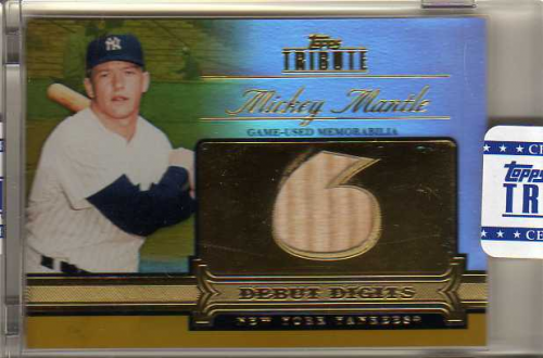 2012 Topps Tribute Retired Remnants Relics Gold #MM Mickey Mantle