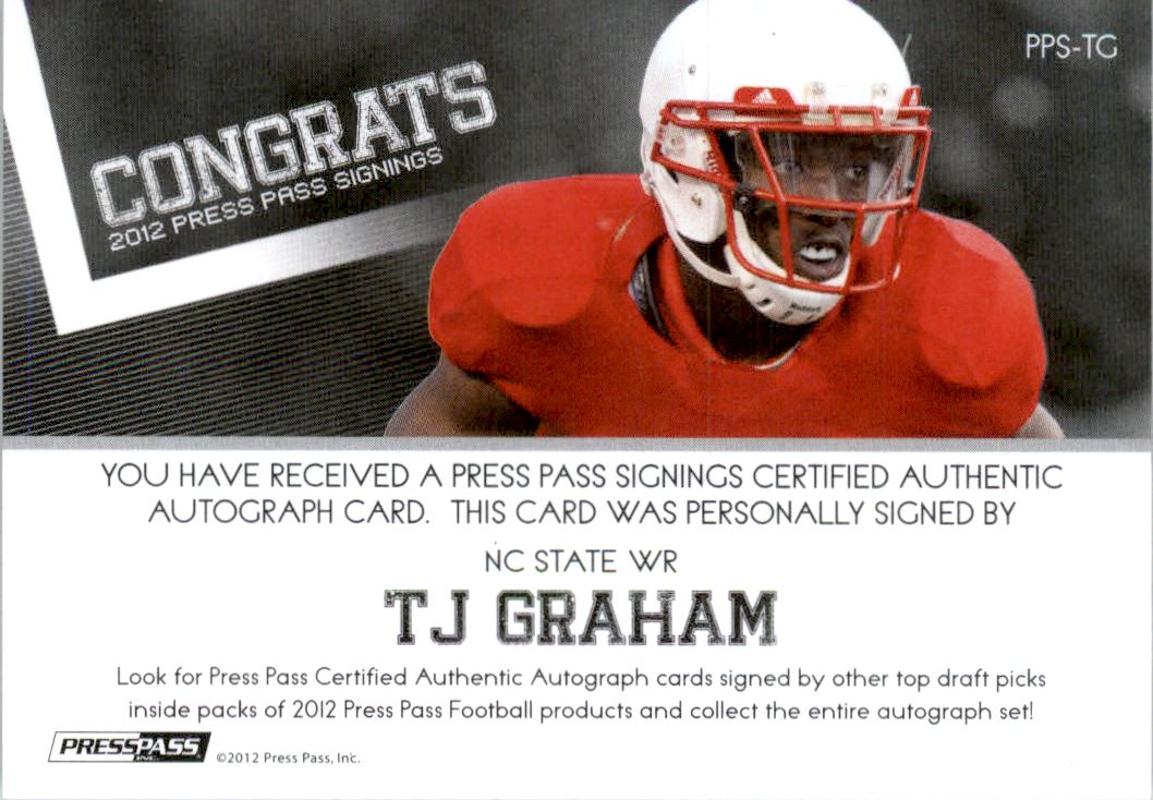 2012 Press Pass Autographs Bronze #PPSTG T.J. Graham/89* back image