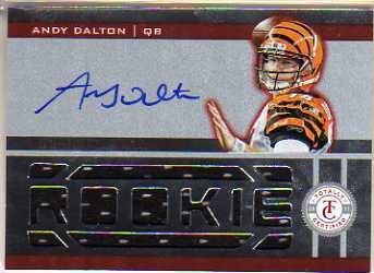 2011 Totally Certified Freshman Fabric Signatures Red #203 Andy Dalton JSY AU/200