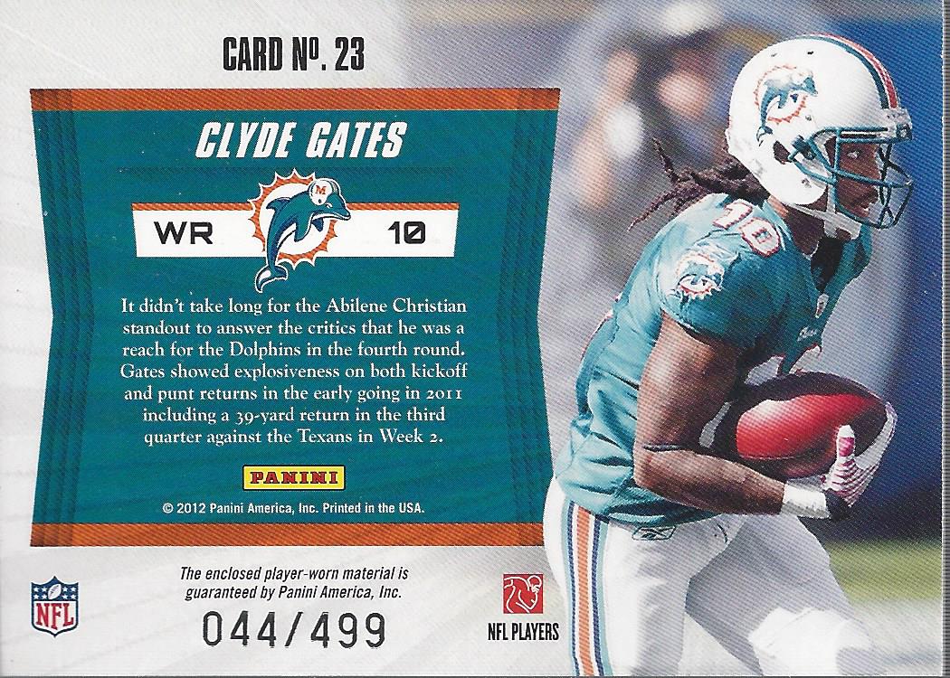 2011 Totally Certified Future Materials #23 Clyde Gates back image