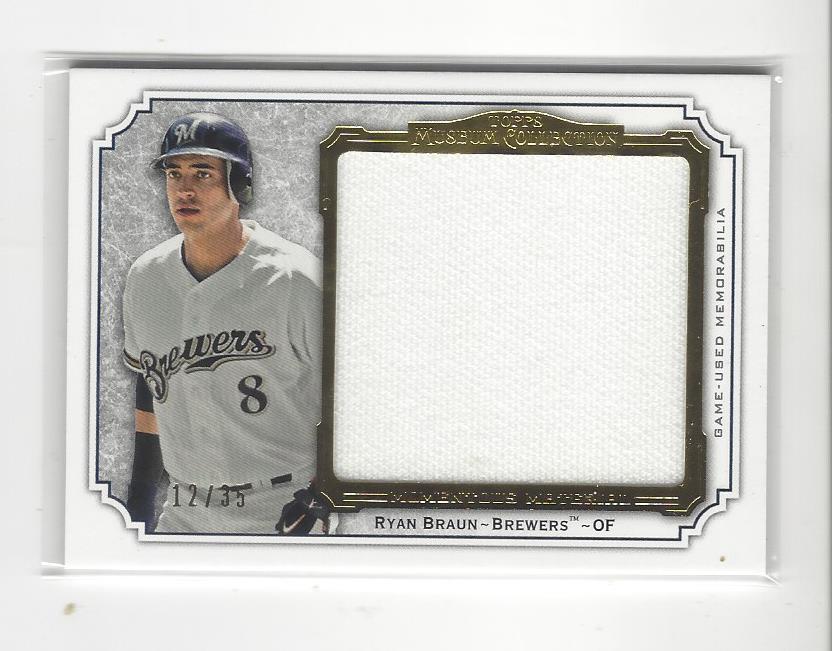 2012 Topps Museum Collection Momentous Material Jumbo Relics Gold 35 #RB Ryan Braun