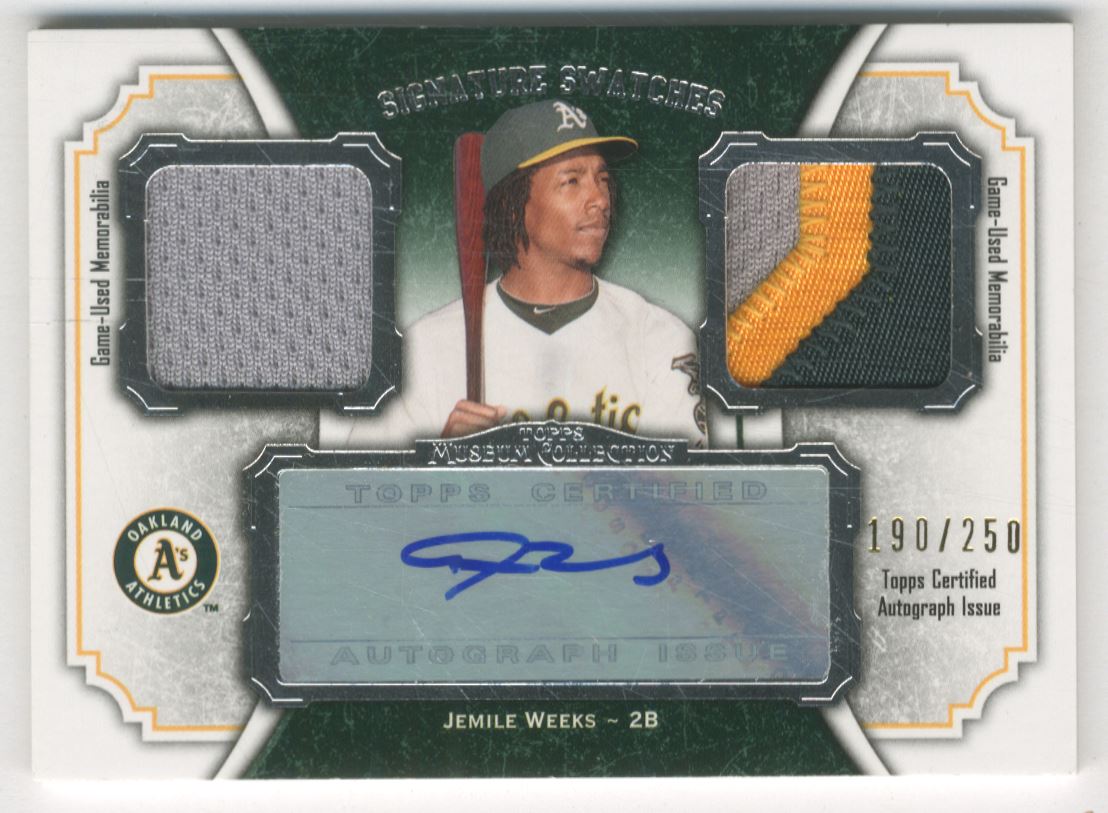 2012 Topps Museum Collection Signature Swatches Dual Relic Autographs #JW Jemile Weeks/250