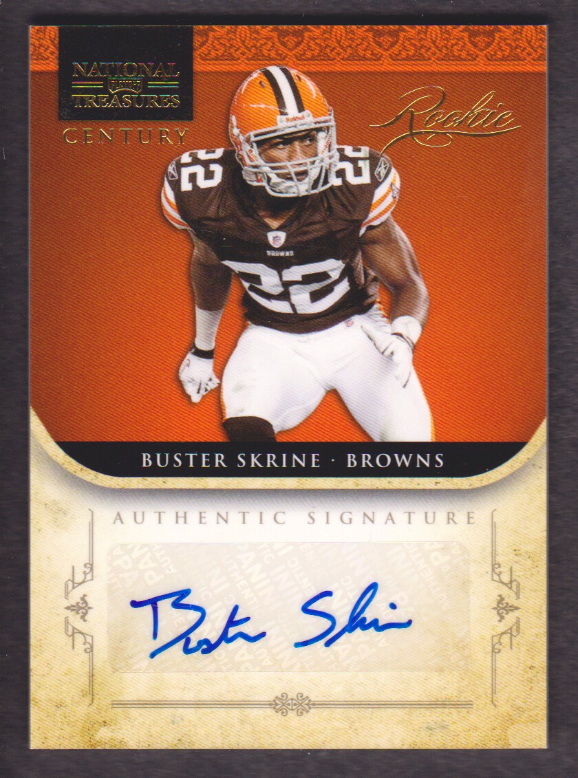 2011 Playoff National Treasures Century Gold Signature #215 Buster Skrine/49