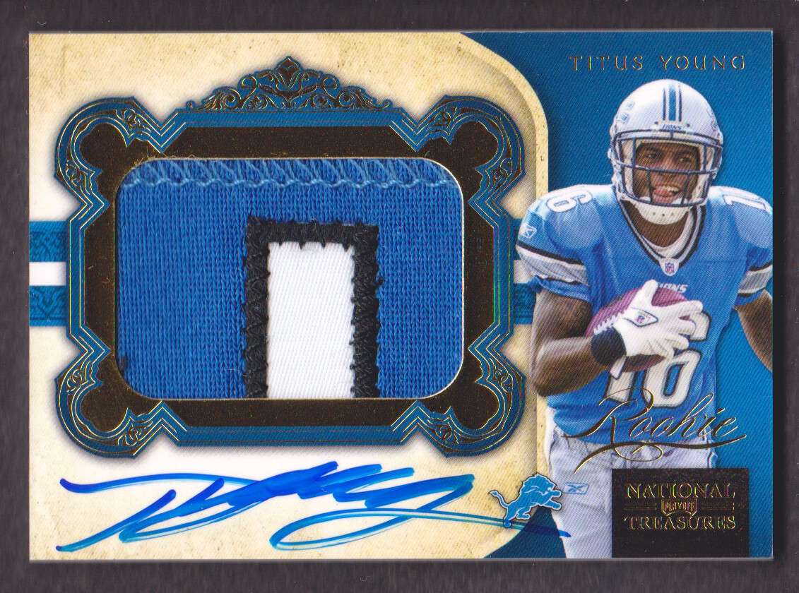 2011 Playoff National Treasures Rookie Signature Material Gold #320 Titus Young