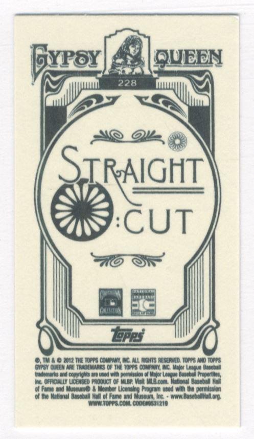 2012 Topps Gypsy Queen Mini Straight Cut Back #228 Eddie Mathews