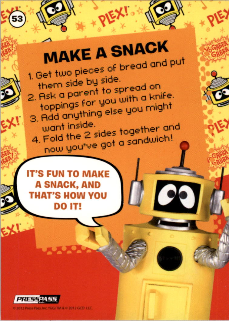 2012 Yo Gabba Gabba #53 Learn With Plex - Make a Snack - NM-MT ...