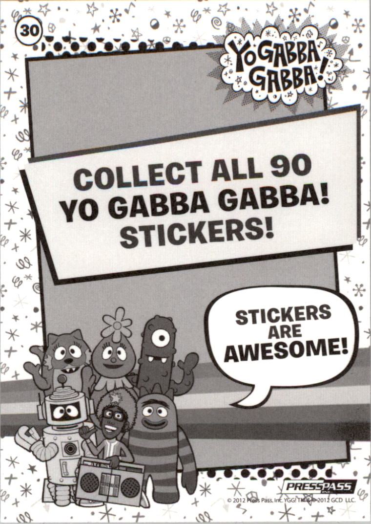 2012 Press Pass Yo Gabba Gabba Stickers 30 Dj Lance Rock Nm Mt