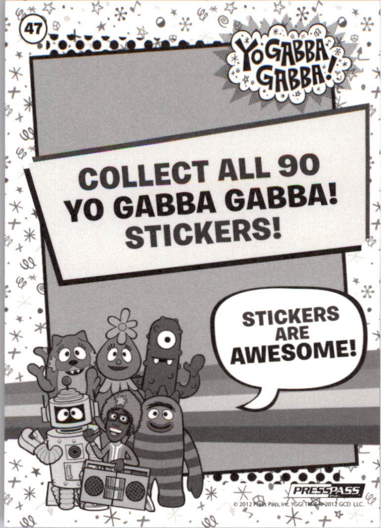 2012-yo-gabba-gabba-stickers-47-play-pretend-with-muno-elephant-nm-mt