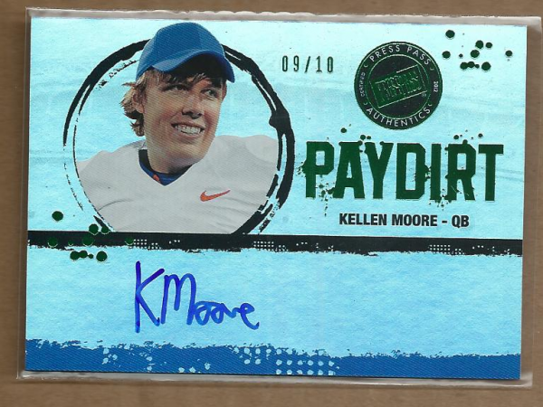 2012 Press Pass Fanfare Paydirt Autographs Green #KM Kellen Moore/10