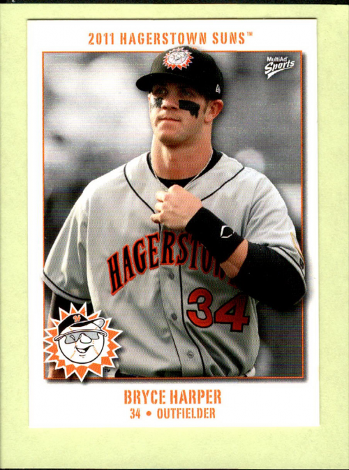 2011 Hagerstown Suns Bryce Harper Multi-Ad #4 Bryce Harper/Hand on chest
