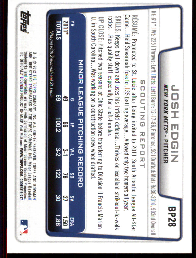 2012 Bowman Baseball "Prospects International" Insert Parallel Cards - Picture 3 of 17