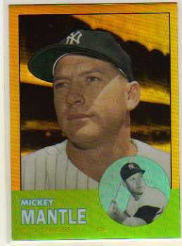 2011 Topps Factory Set Mantle Chrome Gold Refractors #200 Mickey Mantle 1963 Topps