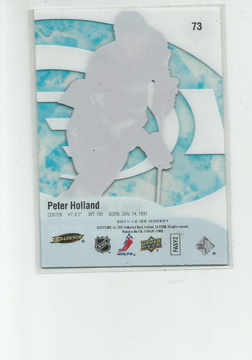 2011-12 Upper Deck Ice #73 Peter Holland RC back image
