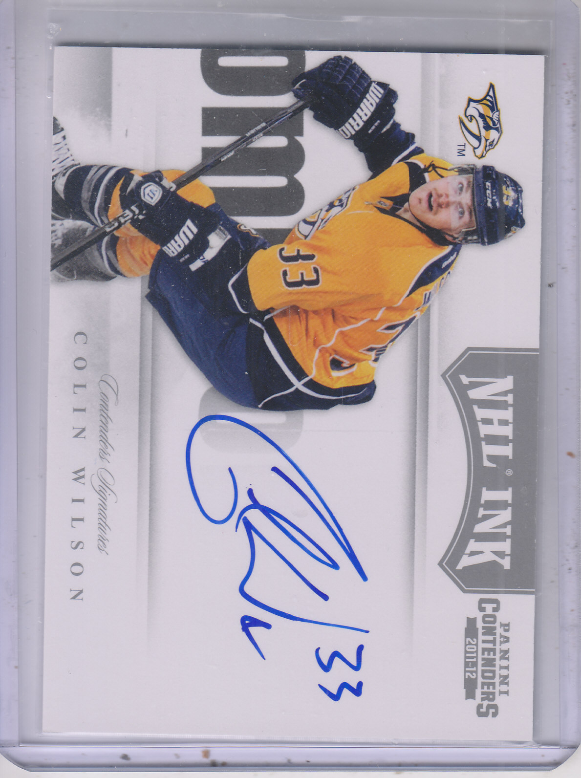 2011-12 Panini Contenders NHL Ink #31 Colin Wilson SP