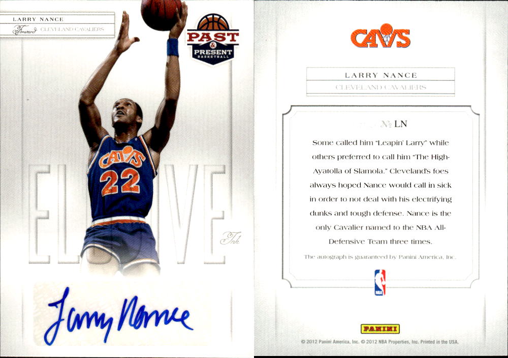 2011-12 Panini Past and Present Elusive Ink Autographs #LN Larry Nance