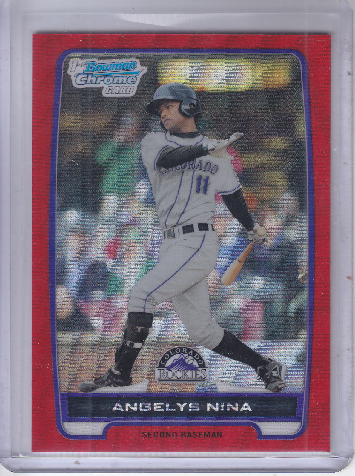 2012 Bowman Chrome Prospects Red Wave Refractors #BCP45 Angelys Nina