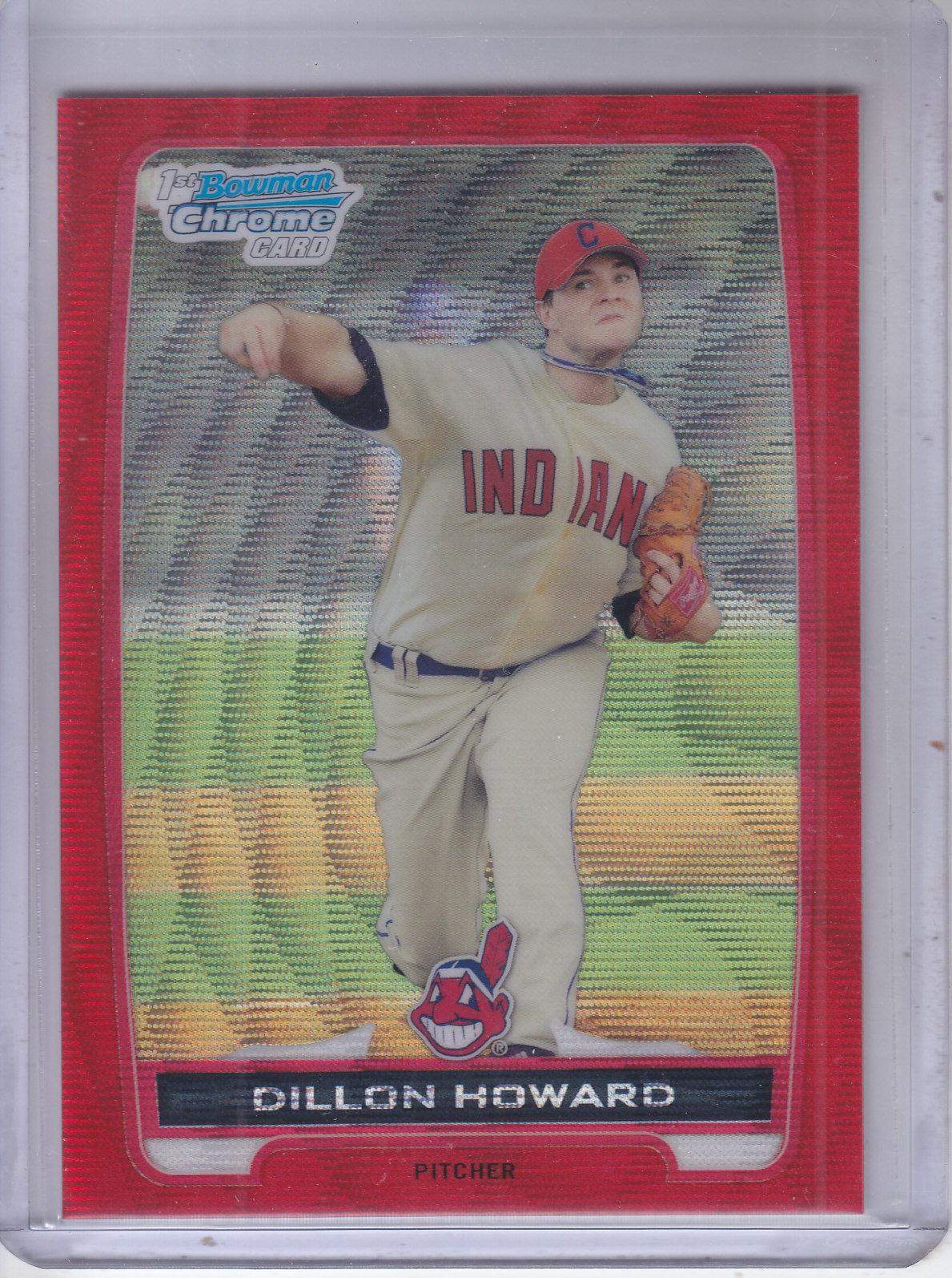 2012 Bowman Chrome Prospects Red Wave Refractors #BCP91 Dillon Howard