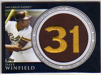 2012 Topps Retired Number Patches #DW Dave Winfield S2