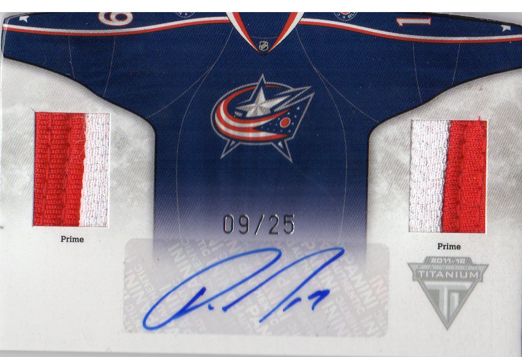 2011-12 Panini Titanium Home Sweaters Memorabilia Autographs Prime #10 Ryan Johansen/25