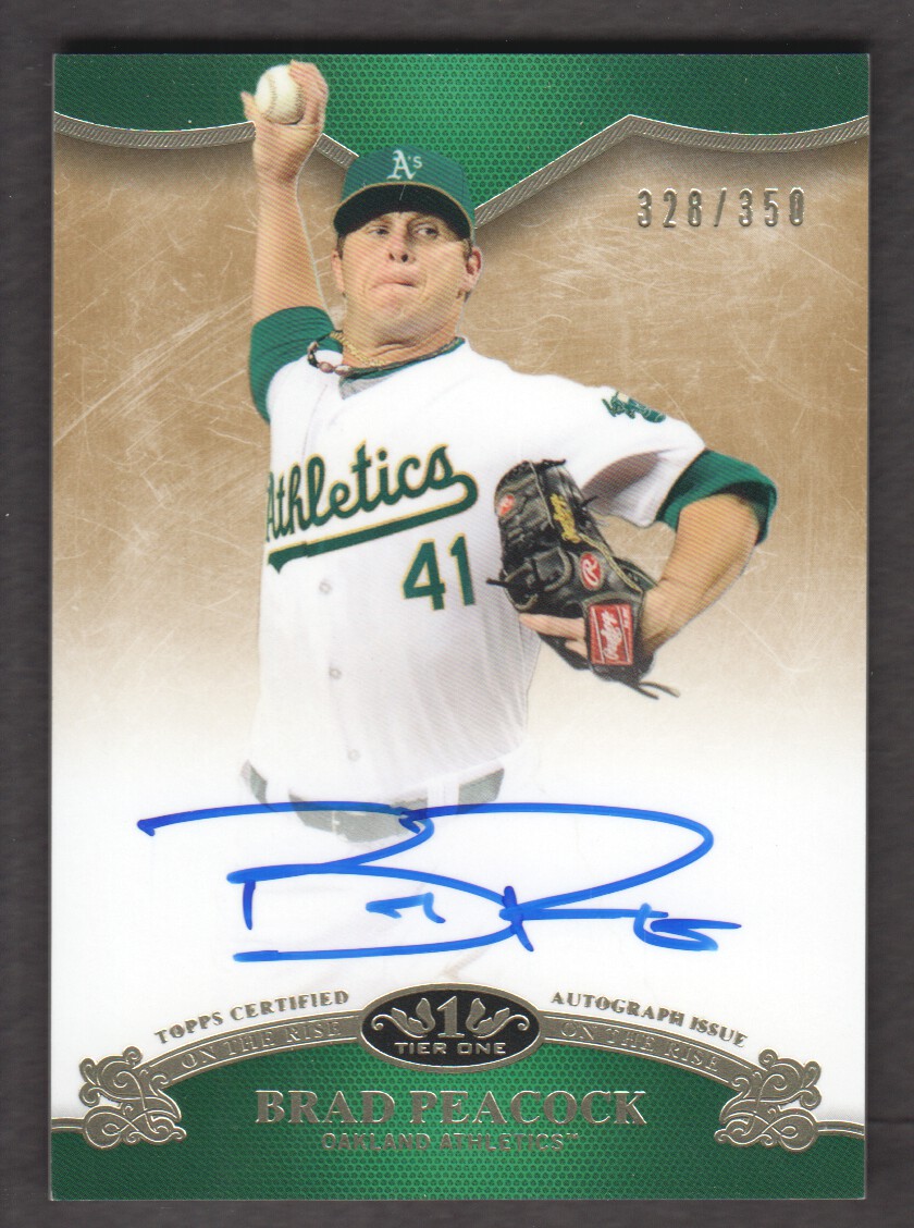 2012 Topps Tier One On The Rise Autographs #BP Brad Peacock/350