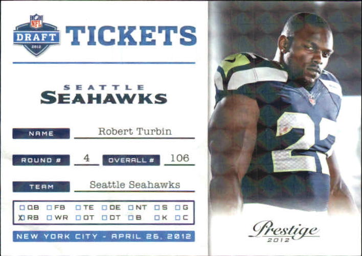 2012 Prestige NFL Draft Tickets Holokote #28 Robert Turbin