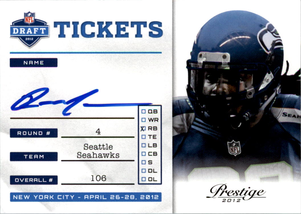 2012 Prestige NFL Draft Tickets Autographs #28 Robert Turbin