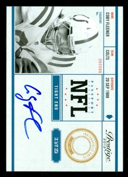 2012 Prestige NFL Passport Autographs #16 Coby Fleener