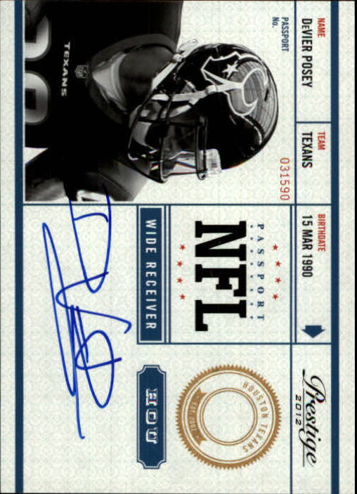 2012 Prestige NFL Passport Autographs #17 DeVier Posey
