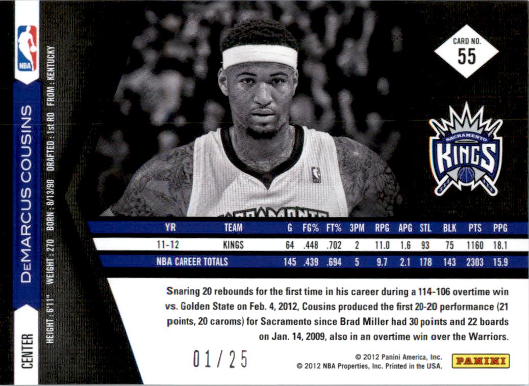 2011-12 Limited Gold Spotlight #55 DeMarcus Cousins back image