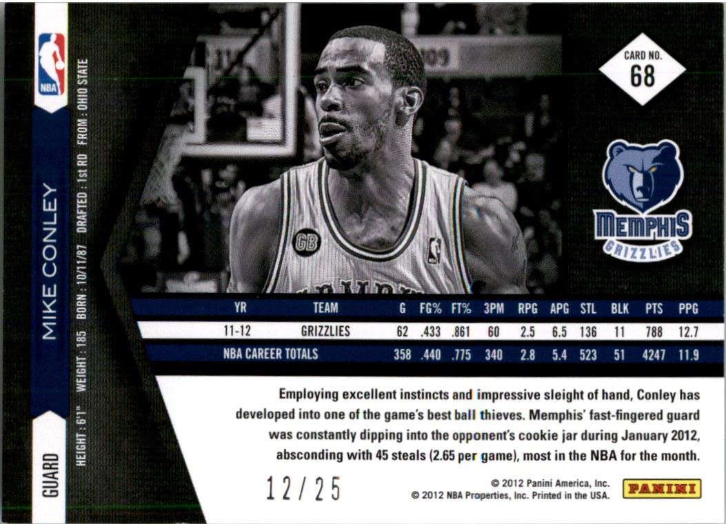 2011-12 Limited Gold Spotlight #68 Mike Conley back image