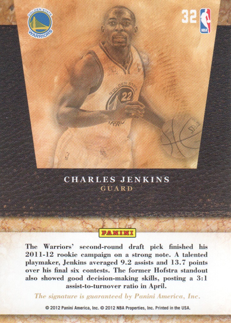2011-12 Limited 2011 Draft Pick Redemptions Autographs #XRCV Charles Jenkins back image