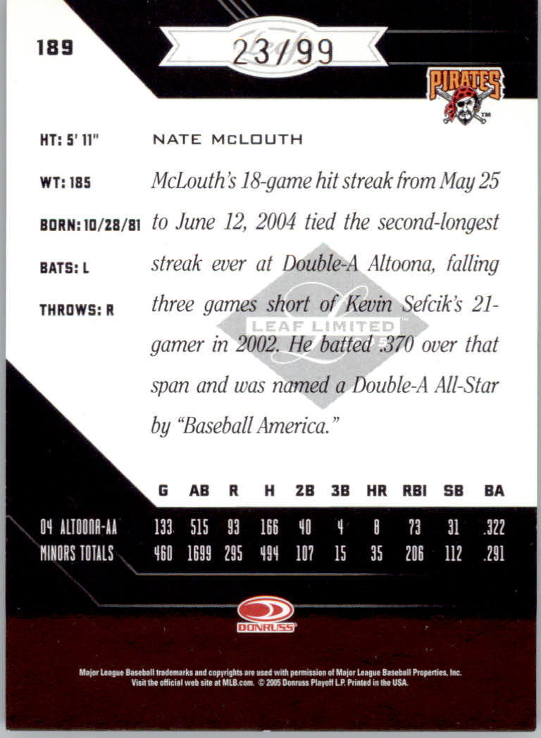 Tarjetas paralelas ""Phenoms 99" de béisbol Leaf Limited 2005 - Imagen 7 de 13