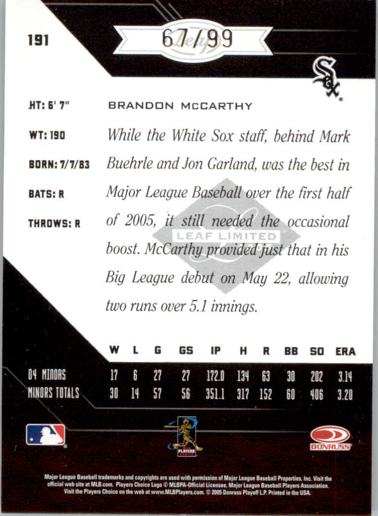 Tarjetas paralelas ""Phenoms 99" de béisbol Leaf Limited 2005 - Imagen 9 de 13