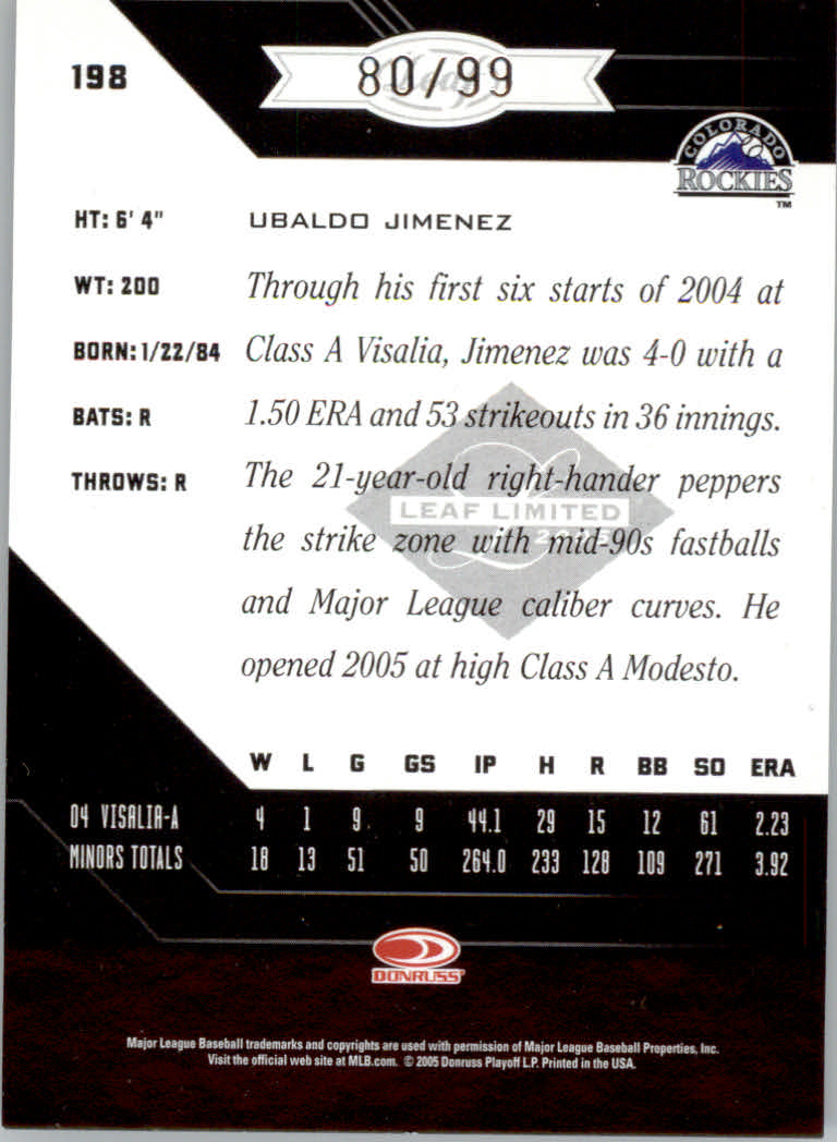 Tarjetas paralelas ""Phenoms 99" de béisbol Leaf Limited 2005 - Imagen 11 de 13