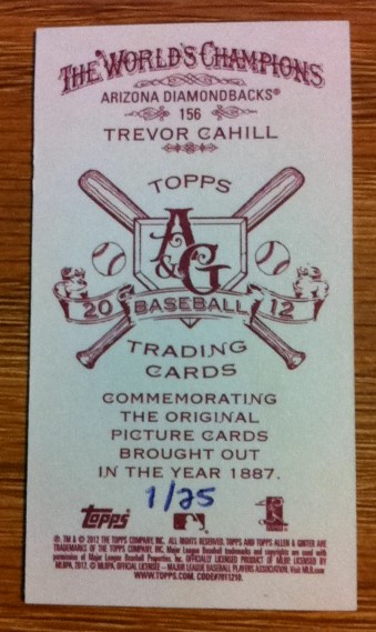 2012 Topps Allen and Ginter Mini A and G Red Back #156 Trevor Cahill back image