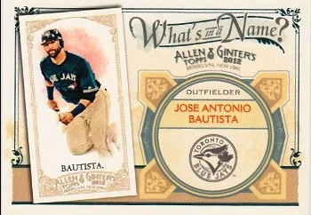 2012 Topps Allen and Ginter What's in a Name #WIN36 Jose Antonio Bautista