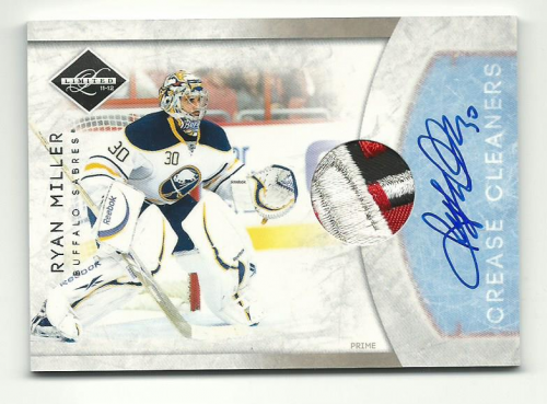 2011-12 Limited Crease Cleaners Materials Patches Signatures #17 Ryan Miller/15