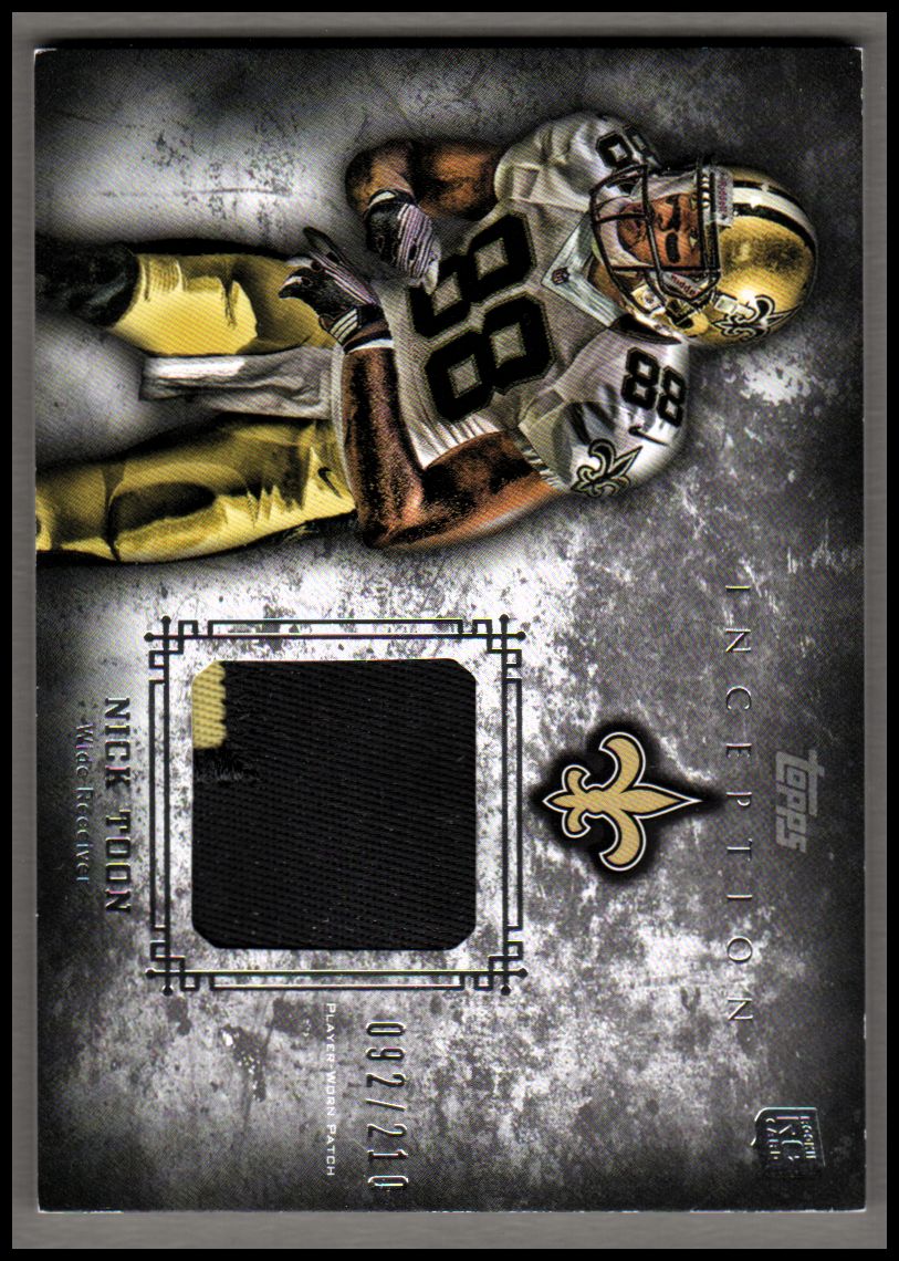 2012 Topps Inception Rookie Relics Patch #RPNT Nick Toon