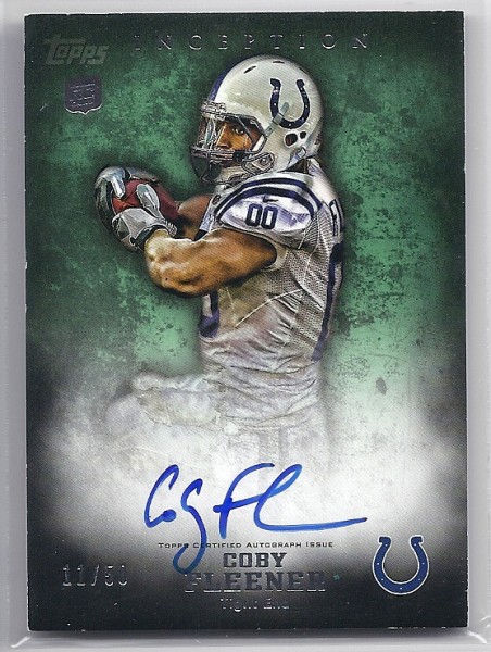 2012 Topps Inception Green #125 Coby Fleener AU