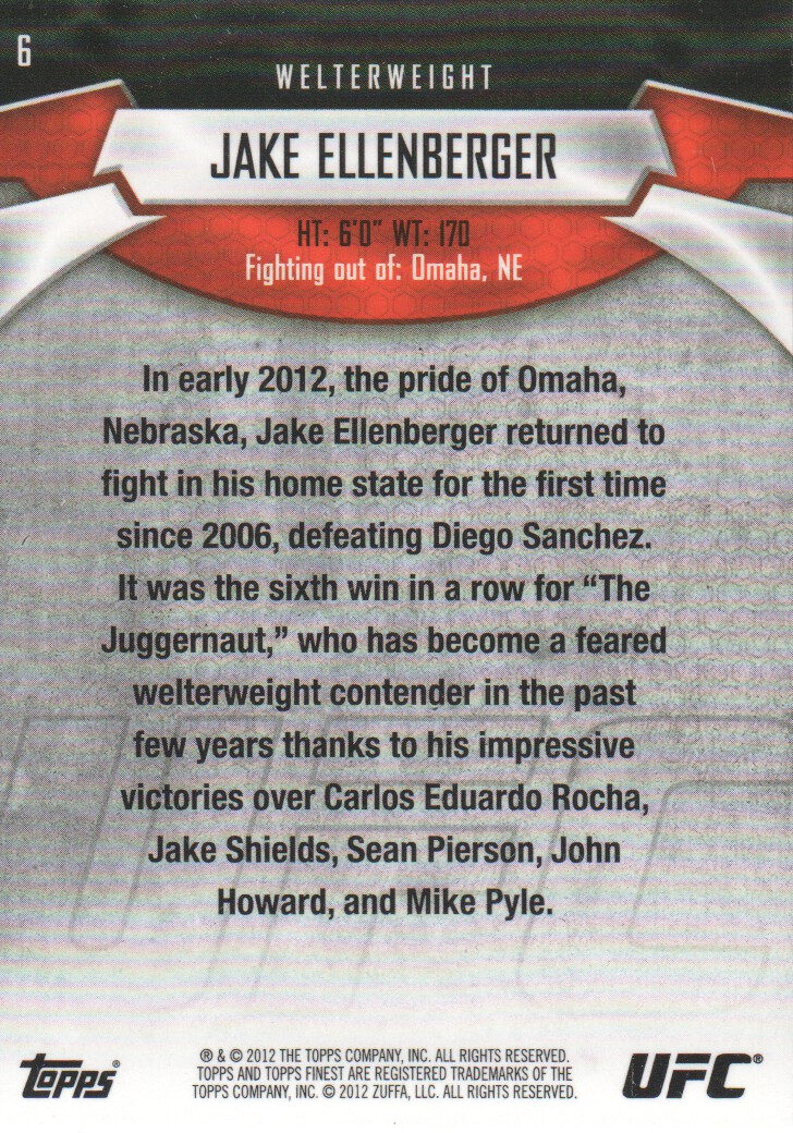 2012 Finest UFC BASE MMA Cards Pick from List - Bild 3 von 31