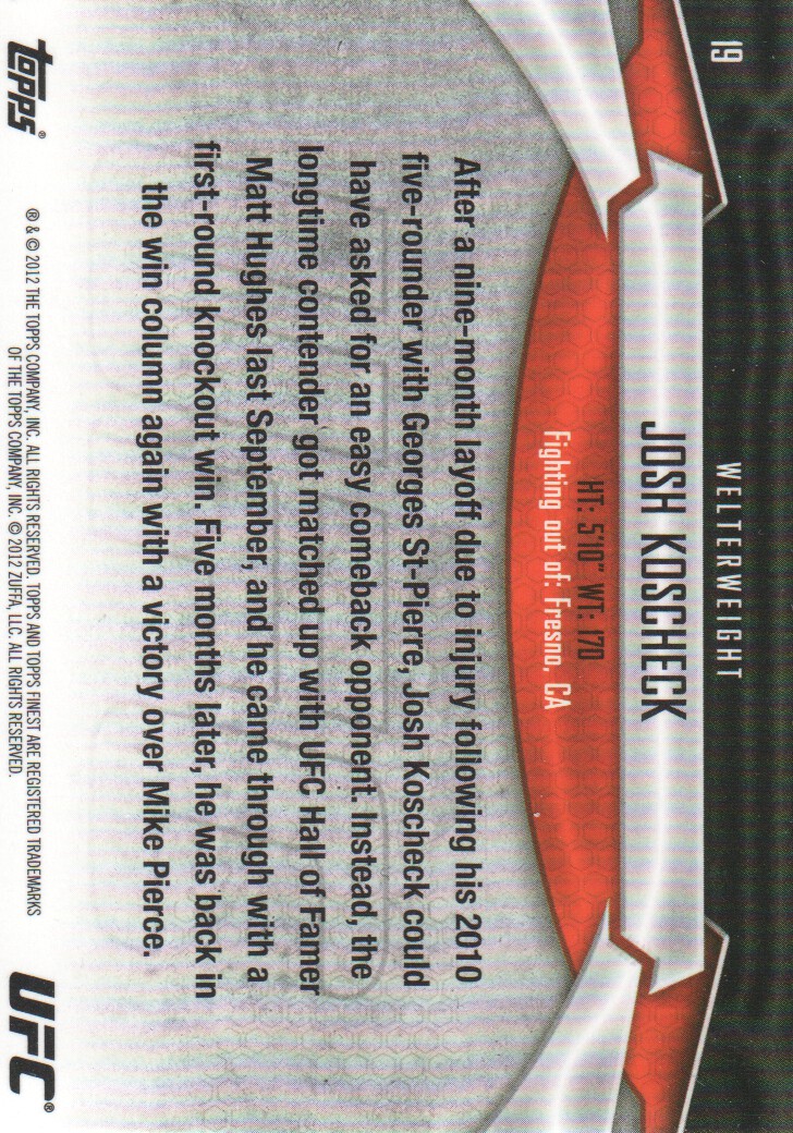 2012 Finest UFC BASE MMA Cards Pick from List - Bild 7 von 31