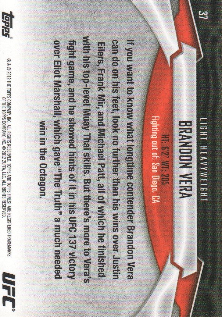 2012 Finest UFC BASE MMA Cards Pick from List - Bild 11 von 31