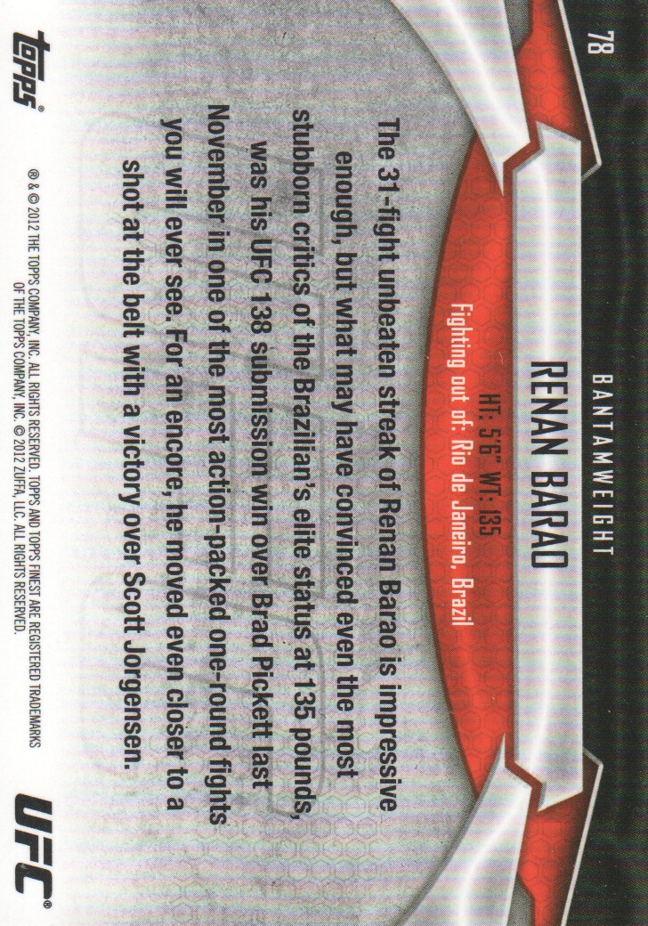 2012 Finest UFC BASE MMA Cards Pick from List - Bild 23 von 31