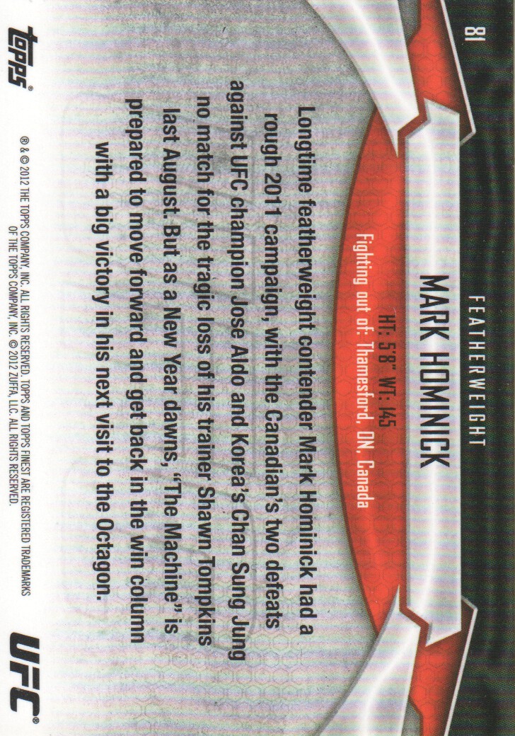 2012 Finest UFC BASE MMA Cards Pick from List - Bild 25 von 31