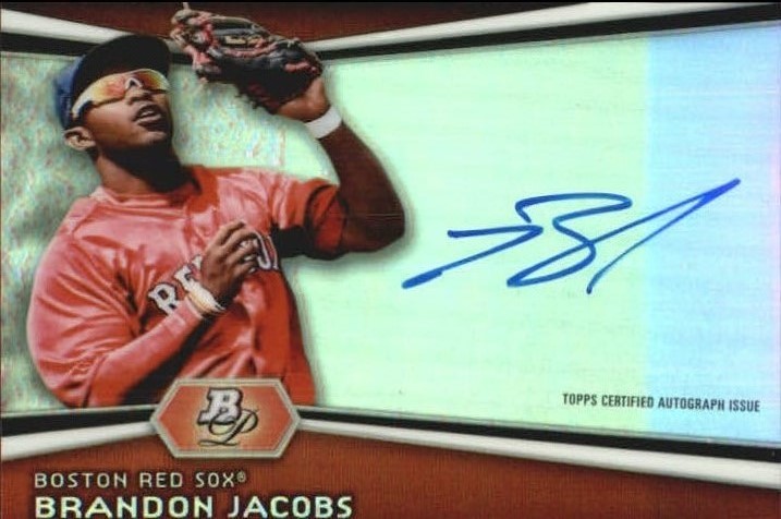 2012 Bowman Platinum Prospect Autographs #BJ Brandon Jacobs