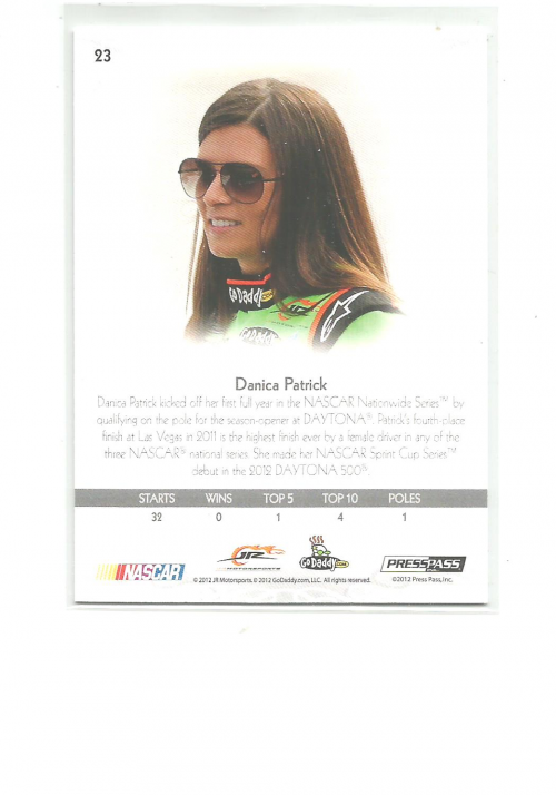 2012 Press Pass Showcase Gold #23 Danica Patrick NNS back image