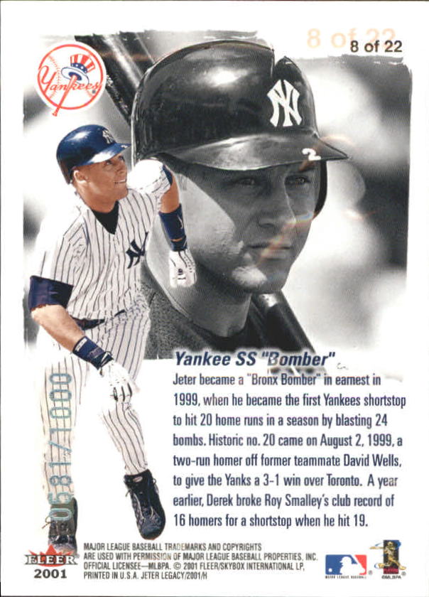 2001 Fleer Legacy Derek Jeter Collection #8 Derek Jeter - NM-MT